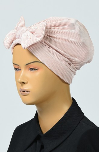 Beaded Bow Bonnet Beige 7003-08