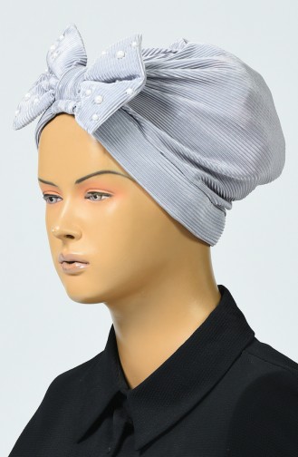 Beaded Bow Bonnet Gray 7003-10