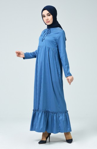 Dark Blue Hijab Dress 1353-01