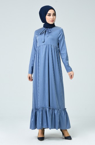 Dunkelblau Hijab Kleider 1353-02