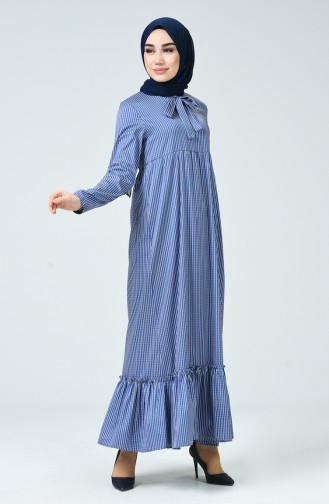 Blau Hijab Kleider 1354-01