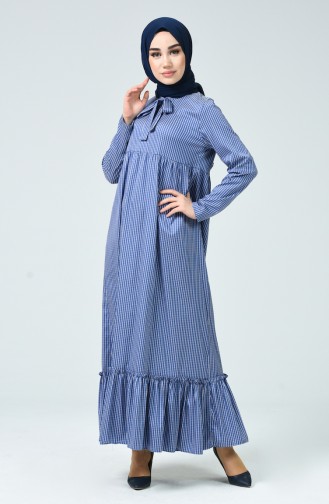 Blau Hijab Kleider 1354-01