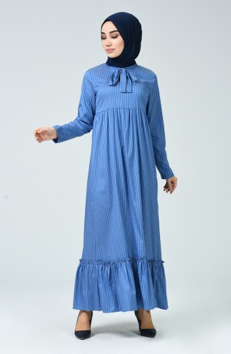 فستان مطوي أزرق 1354A-01