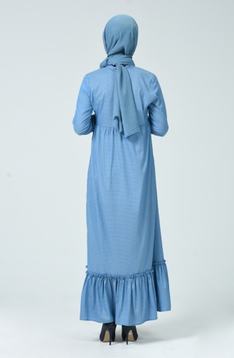 فستان مطوي أزرق 1356-01
