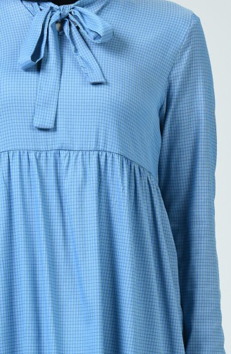 فستان مطوي أزرق 1356-01
