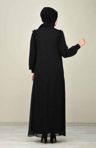 Schwarz Hijab Kleider 8127-04