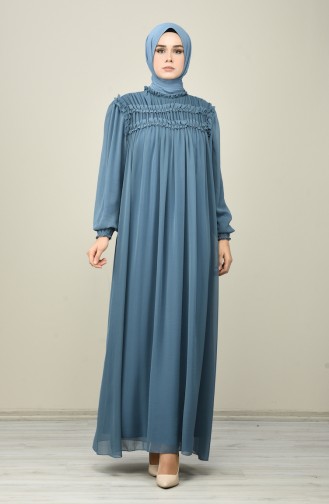 Indigo Hijab Dress 8127-06