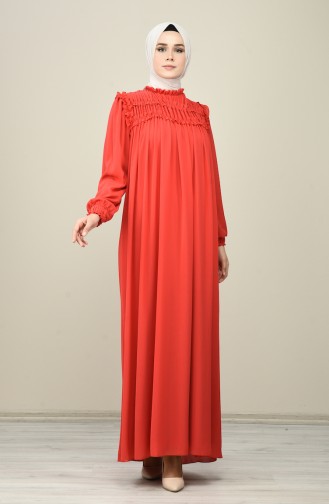 Draped Chiffon Evening Dress Red 8127-07