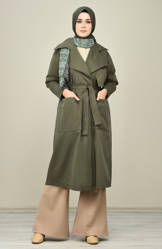 Khaki Trench Coats Models 4007-01
