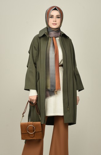 Khaki Trench Coats Models 4008-01