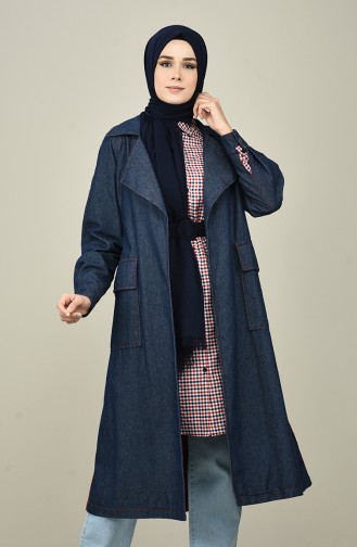 Navy Blue Trench Coats Models 4009-01