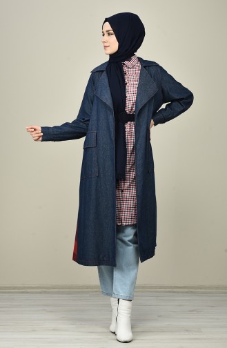 Navy Blue Trench Coats Models 4009-01