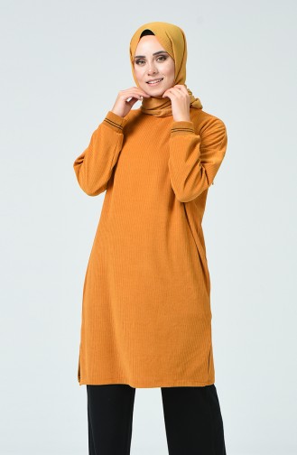 Fitilli Kadife Tunik 5284-03 Hardal