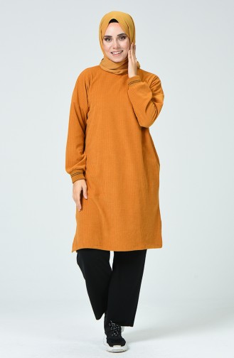 Corduroy Velvet Tunic Mustard 5284-03