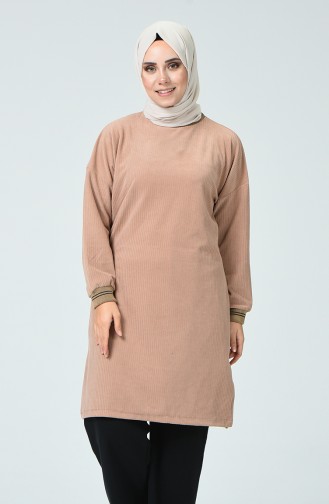 Corduroy Velvet Tunic Camel 5284-06