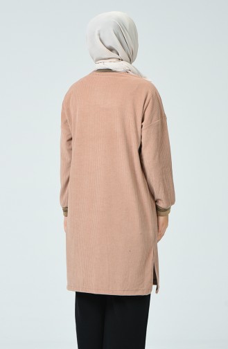 Fitilli Kadife Tunik 5284-06 Camel