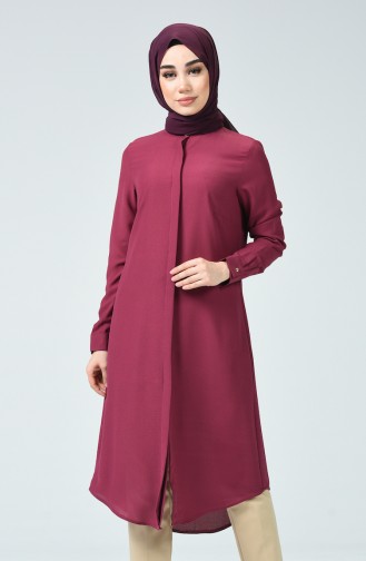 Judge Neck Plain Tunic Dark Rose Dried 1815-07