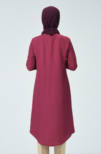 Judge Neck Plain Tunic Dark Rose Dried 1815-07