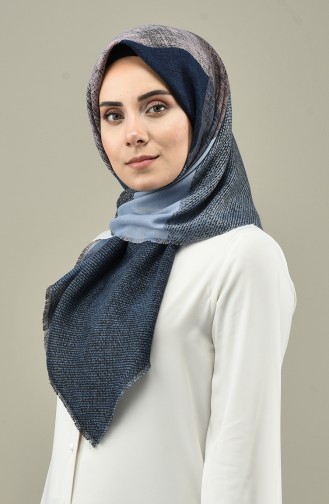 Karaca Yün Eşarp 90653-02 Siyah İndigo