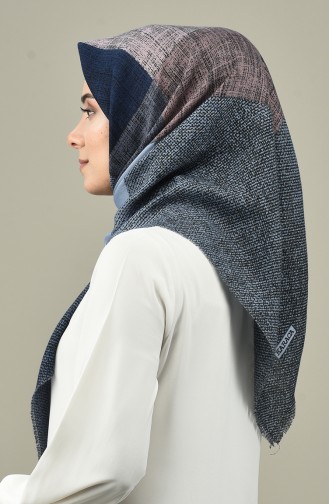 Karaca Yün Eşarp 90653-02 Siyah İndigo