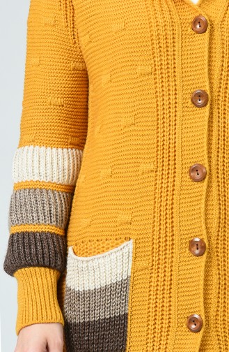 Tricot Buttoned Cardigan Mustard 0955-02