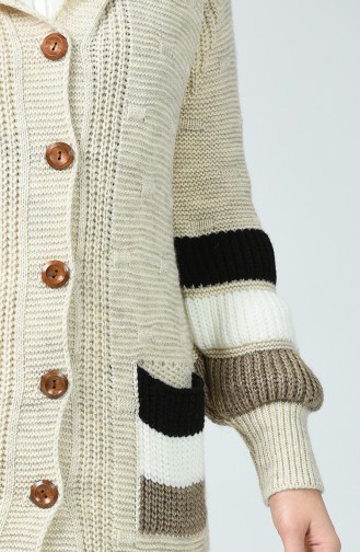 Tricot Buttoned Cardigan Beige 0955-04