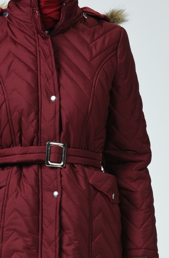 Hooded Quilted Coat Bordeaux 0119-04