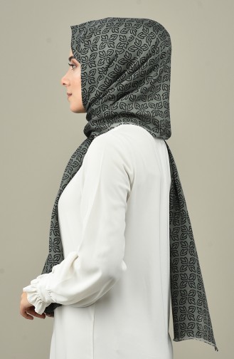 شال قطني منقوش أسود وأخضر 690-103