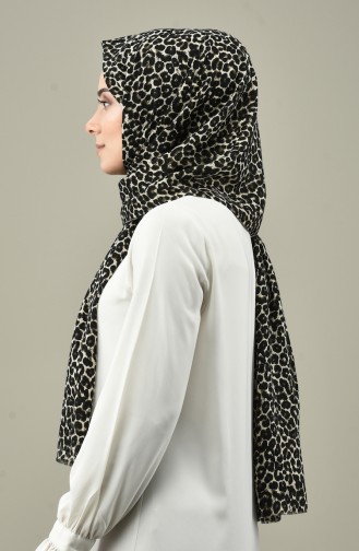 Patterned Cotton Shawl Khaki 5497-04