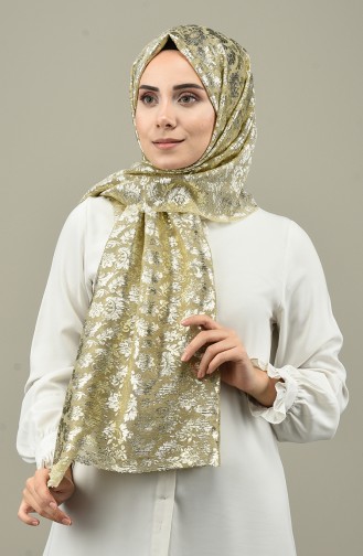 Patterned Viscose Shawl Gold 7002-06