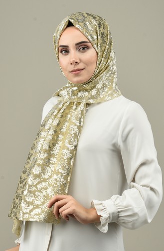 Patterned Viscose Shawl Gold 7002-06