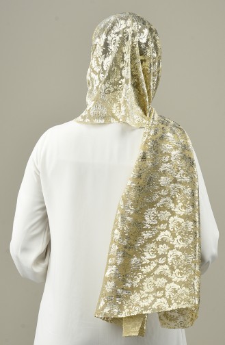 Patterned Viscose Shawl Gold 7002-06