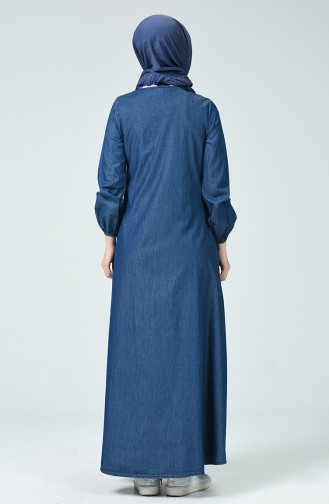 Dunkelblau Hijab Kleider 4090-01