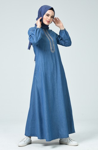 Denim Blue Hijab Dress 4090-02