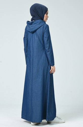 Dunkelblau Hijab Kleider 4103-02