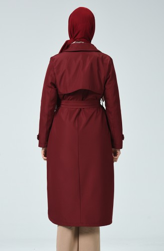 Claret red Trench Coats Models 0049-03