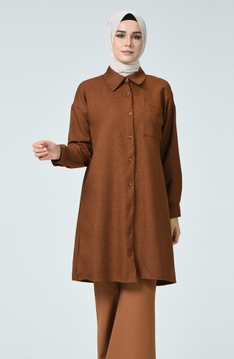 Buttoned Tunic Brown tobacco 0899-04