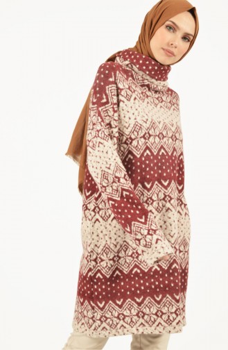 Balıkçı Yaka Tunik 1368-01 Bordo 1368-01