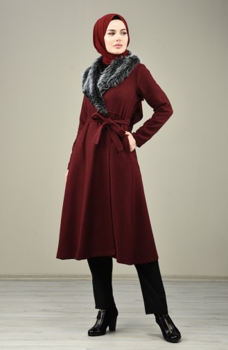 Fur Felt Coat Bordeaux 5091-01