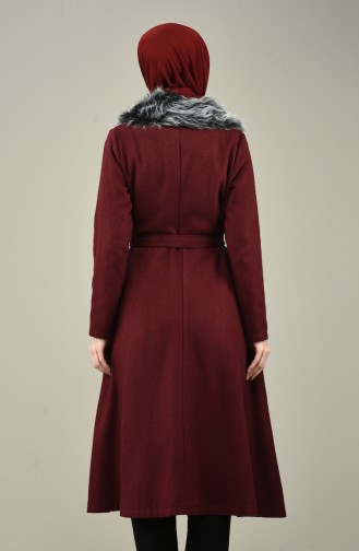 Fur Felt Coat Bordeaux 5091-01