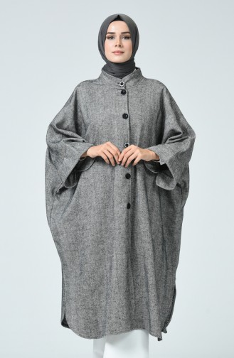 Ponchos long a Boutons 8001A-01 Gris 8001A-01