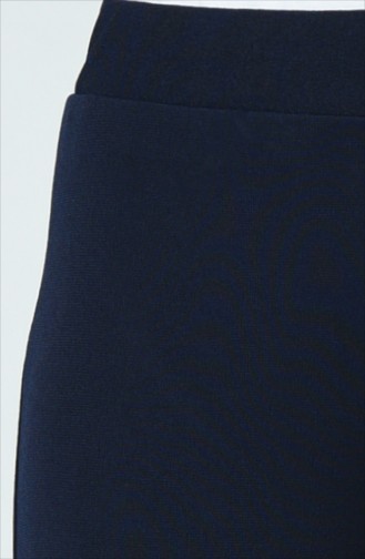 Waist Elastic Wide leg pants Navy Blue 8137-04