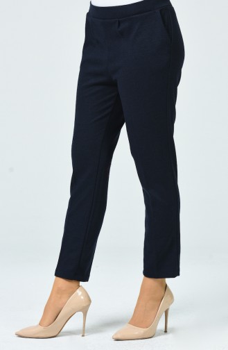 Straight trousers with pockets Navy blue 0881A-06