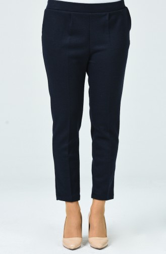 Straight trousers with pockets Navy blue 0881A-06