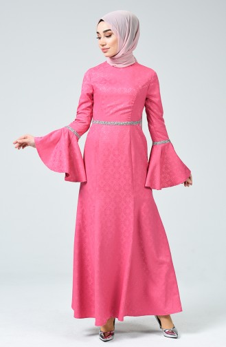 Sugar Pink Hijab Evening Dress 60081-15