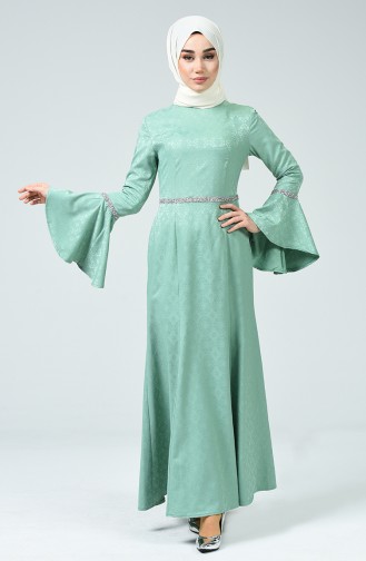 Green Almond Hijab Evening Dress 60081-17