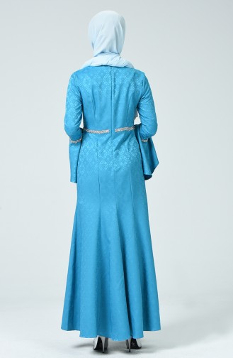 Taşlı Abiye Elbise 60081-19 Koyu Mavi