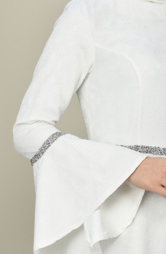 White Hijab Evening Dress 60081-20