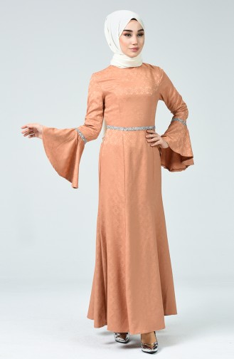 Onion Peel Hijab Evening Dress 60081-21