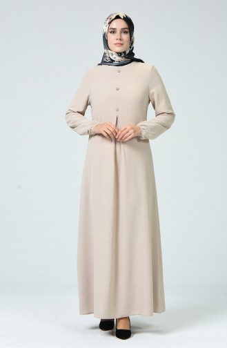 Beige İslamitische Jurk 0050-02